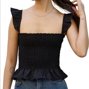 Reformation Junebug Ruffle Sleeveless Linen top size medium flattering top